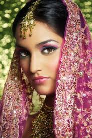 indian bride makeup stock photos