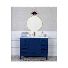 This 42 single bathroom vanity set completes your bathroom renovation in simple contemporary design. 42 Inch Navy Blue Bathroom Vanity Vanities For Sale