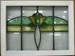 1900 1940 tulips stained glass window