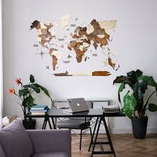 World Map Wall Art Framed Wall Decor
