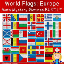 Europe World Flags Hundred Chart Mystery Pictures Bundle