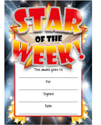 16 Star Of The Week Reward Certificates School Teachers Reward Sports Day Red