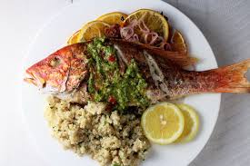 citrus infused whole roasted snapper