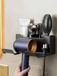 1pc Wall Mounted Hair Dryer Rack No