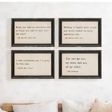 Literary Quote Framed Wall Decor Set Of