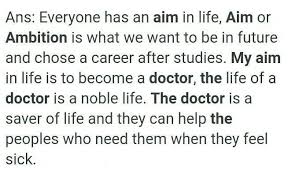my aim in life doctor essay brainly in