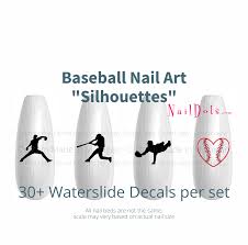 baseball silhouette nail decals