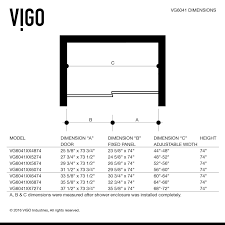 Vigo Elan Adjustable Frameless Sliding