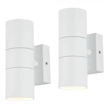 Get free shipping on qualified pick up today outdoor sconces or buy online pick up in store today in the lighting department. 2 Pack Of Kenn Up Down Outdoor White Wall Lights Litecraft