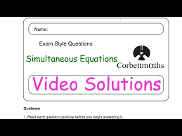 Simultaneous Equations Answers