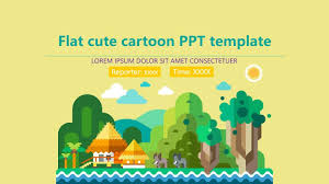 Flat Cute Cartoon Template Powerpoint Free Download