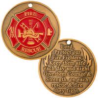 firefighters police coins key chains