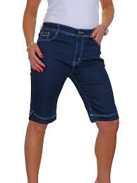 Stretch Denim Stud Detail On Cuff Jeans Shorts