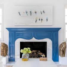 Blue Fireplace Surround Tiles Design Ideas