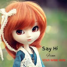 cute sweet doll says hi whatsapp profile