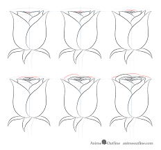 how to draw a rose step by step