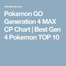 Pokemon Go Generation 4 Max Cp Chart Best Gen 4 Pokemon
