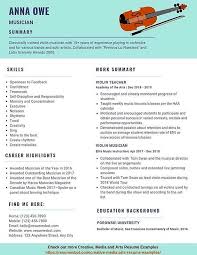 A proven job specific resume sample for landing your next job in 2020. Musician Resume Samples Templates Pdf Doc 2020 Musician Resumes Bot