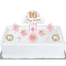 Maicaiffe black happy 16th birthday cake topper,hello 16,cheers to 16 years, 16 & fabulous,sweet 16 party decoration. Big Dot Of Happiness Sweet 16 16th Birthday Party Cake Decorating Kit Happy Birthday Cake Topper Set 11 Pieces Target