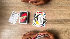 playing with new customised uno cards