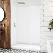 H Alcove Shower Kit With Shower Wall