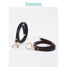 Inman New Arrival Round Buckle No Pin Buckle All Matched Lady Jeans And Dress Decoration Retro Style Thin Waist Belt Color Red Brown