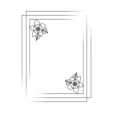flower frame outline fl rectangle