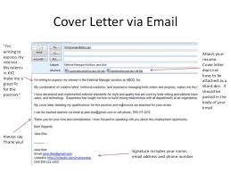 Mailing Resume And Cover Letter Cover Letter In Body Of Email How To