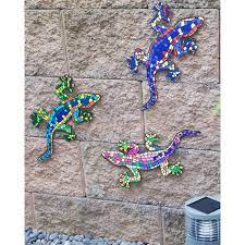Mosaic Geckos Outdoor Wall Art New