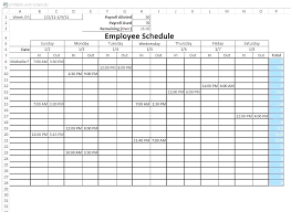 Weekly Work Schedule Template Excel