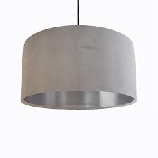 Light Grey Lampshade In Velvet With