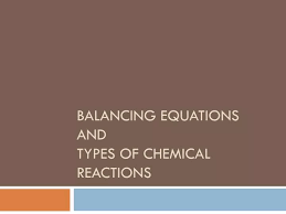 Ppt Balancing Equations And Types Of