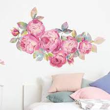 Pink Rose Wall Stickers Removable
