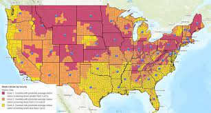 radon levels by state province why