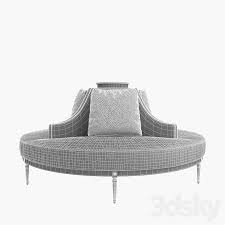 round settee banquette sofa