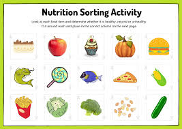 nutrition sorting activity worksheet