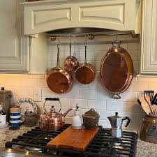 Unlacquered Brass Pot Rack Rustic Wall