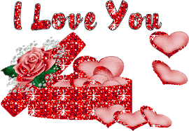 gift sticker i love you gift flowers