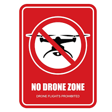 no drone zone restrictive sign