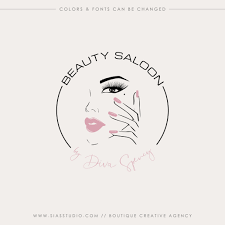 beauty saloon circular logo design
