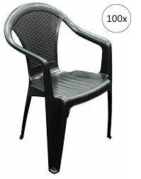 100 plastic garden chairs strong black