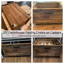 farmhouse pantry crates on caster