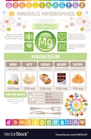 Magnesium Mineral Supplement Rich Food Icons