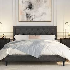 Upholstered Bed Frame With Diamond