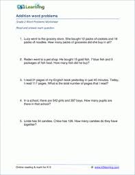 These grade 3 worksheets have math word problems requiring column form addition to solve. Grade 2 Addition Word Problem Worksheets 1 3 Digits K5 Learning
