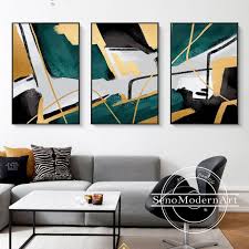 Frame Wall Art Abstract Geometric Gold