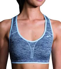 Charly is a 34b in her every day bras, in this sports bra she wears a size small. Brooks Just Right Racer Womens Sports Bra Blue Ebay