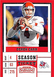 Derek Carr Football Card Fresno State Bulldogs Ncaa College
