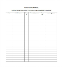 20 sign out sheet templates sle