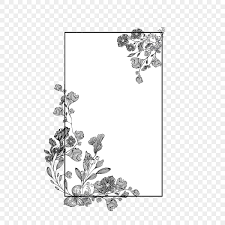 simple wedding lineart flower border